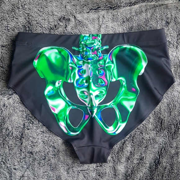 Devil Walking Emerald Skeleton Booty Shorts - Picture 3 of 8